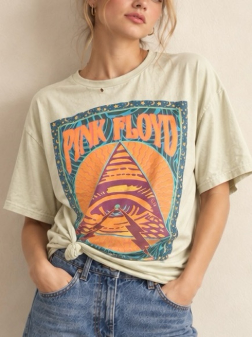 Pink Floyd 2021 Psychedelic Prism Eye Graphic Band T-Shirt Size Large